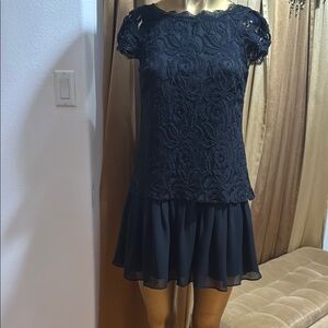 BCBGeneration Black Floral Lace Dress